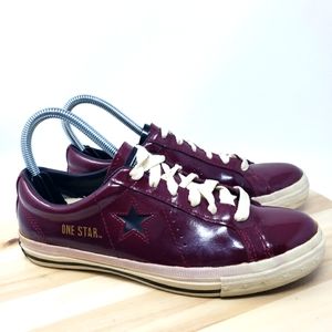 Converse One Star Ox Leather Dark Burgundy Lo Sneaker Shoe Mens 6 Womens 7.5